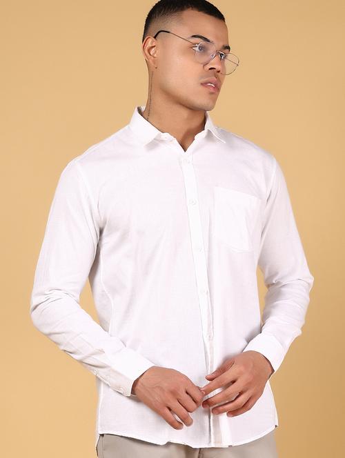 men solid long sleeve regular fit casual shirt - 21873120 - Standard Image - 0