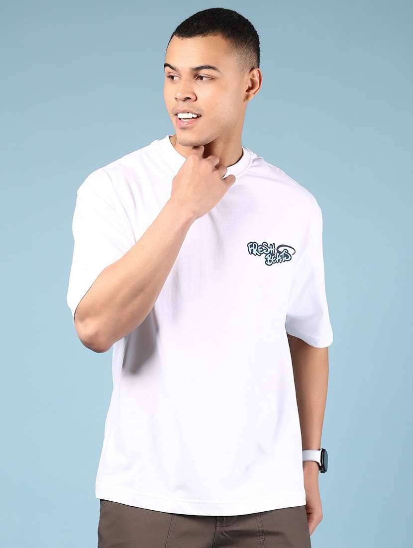 white cotton back print tshirt - 21873144 -  Standard Image - 1