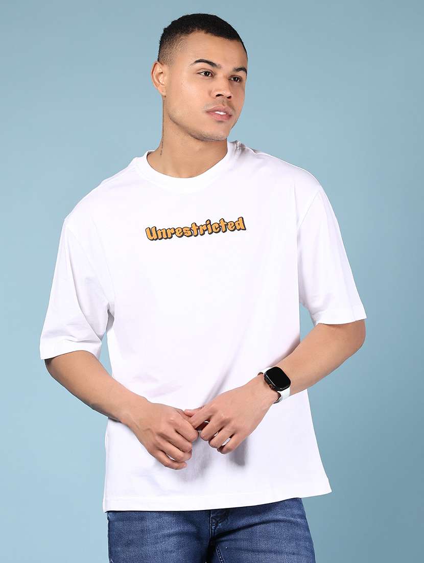 white cotton back print tshirt - 21873146 -  Standard Image - 1