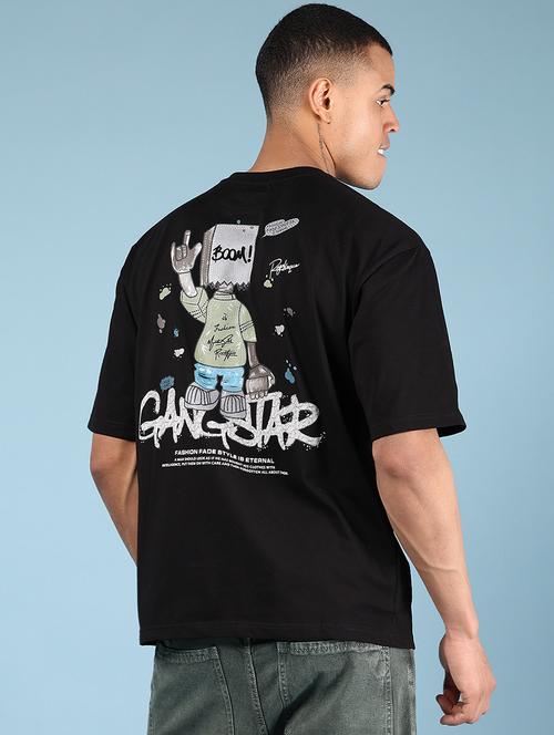 men front & back print round neck regular fit t-shirt - 21873147 - Standard Image - 0