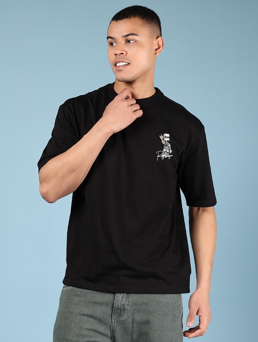 men front & back print round neck regular fit t-shirt - 21873147 - Standard Image - 1
