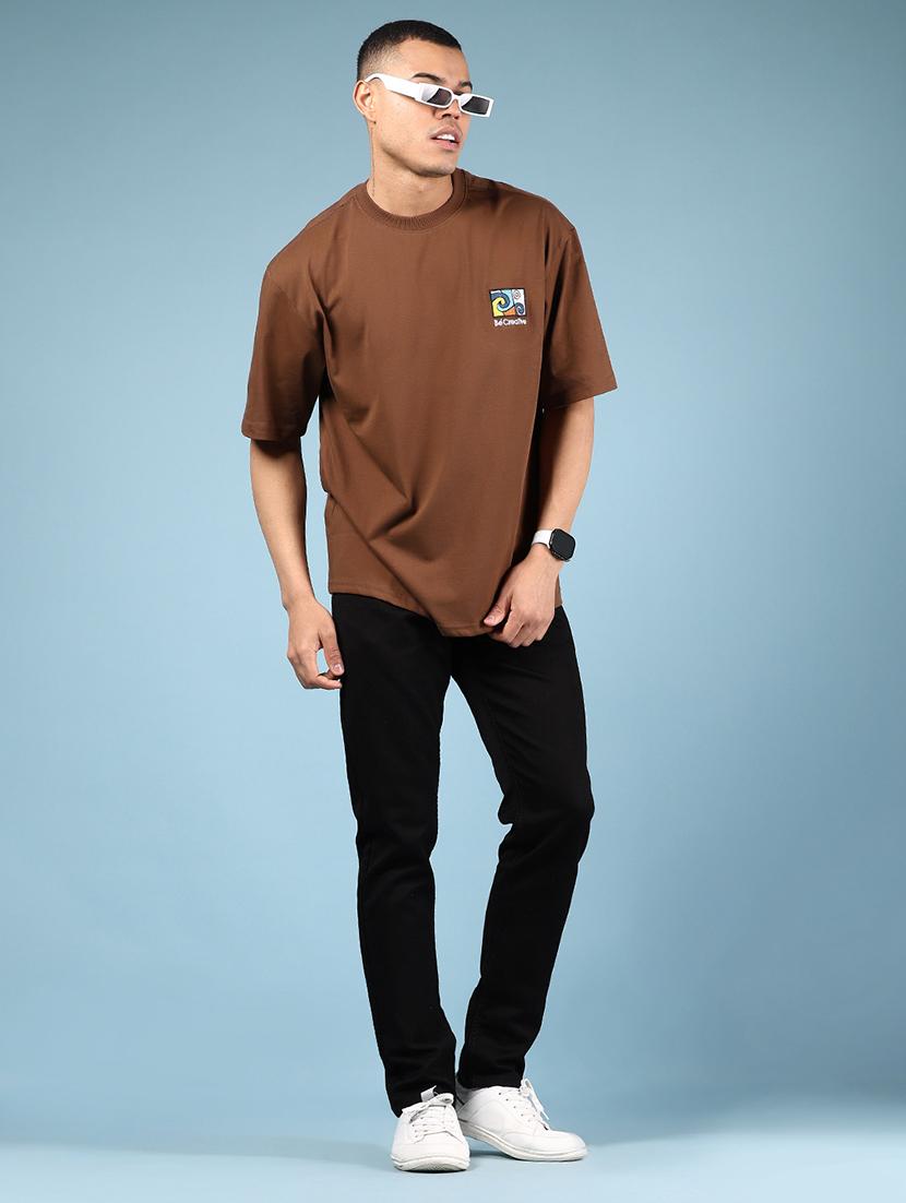brown cotton back print tshirt - 21873149 - Standard Image - 4