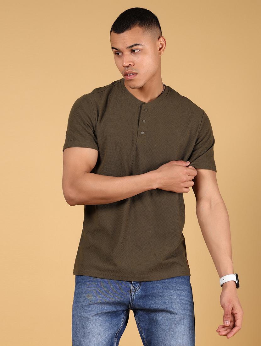 olive cotton chest print tshirt - 21873153 - Standard Image - 1