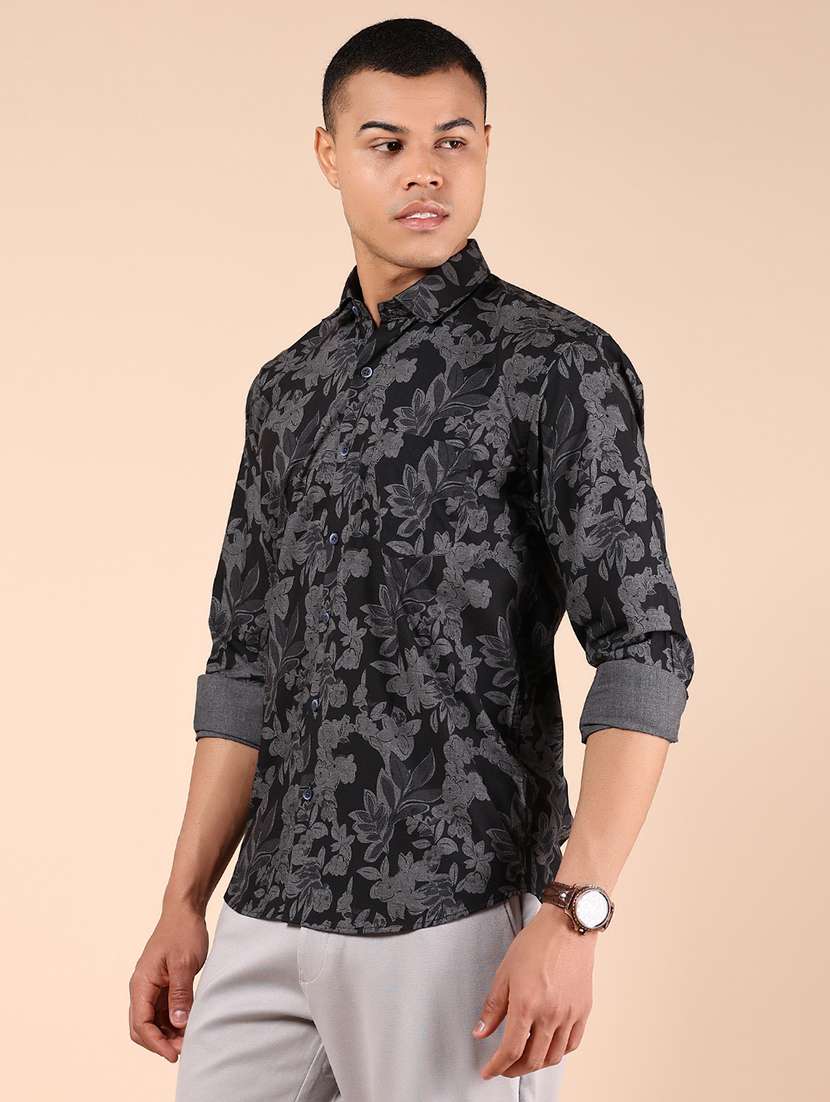 men floral printed long sleeve regular fit casual shirt - 21873193 -  Standard Image - 1