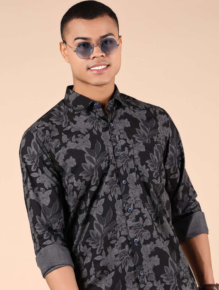 men floral printed long sleeve regular fit casual shirt - 21873193 -  Standard Image - 4