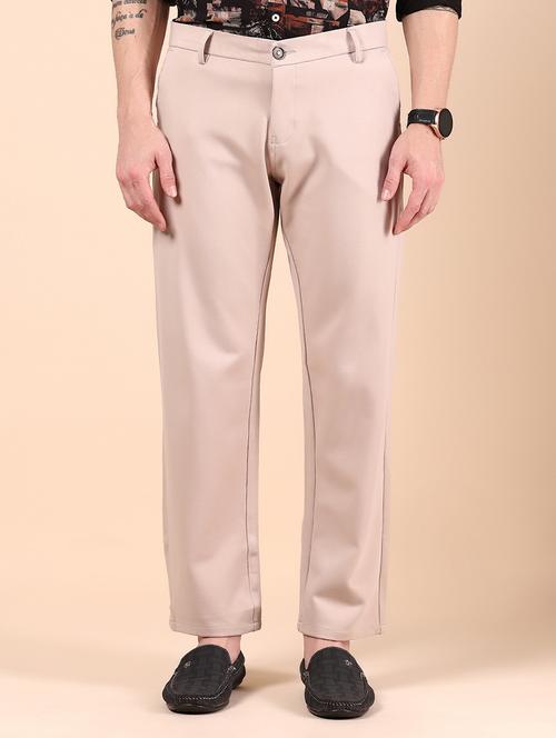 men solid md rise flat front casual chinos  - 21873206 -  Standard Image - 0