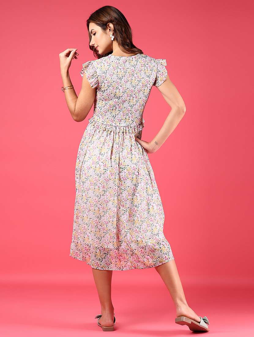 women floral print sleeveless fit & flare dress - 21873306 -  Standard Image - 4
