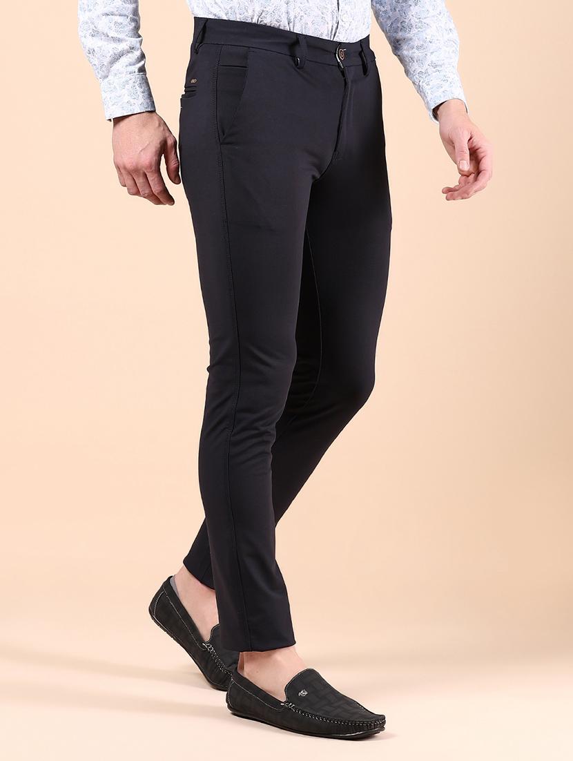 men solid md rise casual chinos - 21873308 - Standard Image - 1