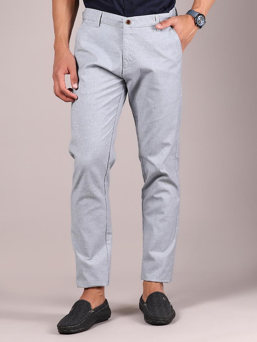 men solid md rise casual chinos - 21873312 - Zoom Image - 0