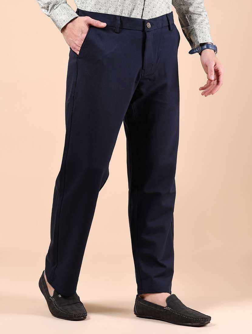 men solid mid rise straight fit chinos  - 21873314 -  Standard Image - 1