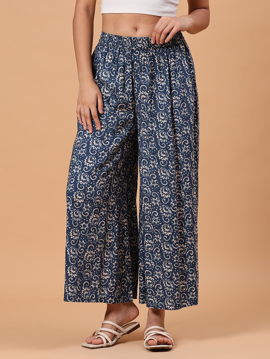 women printed mid rise flared palazzo - 21873320 - Standard Image - 1