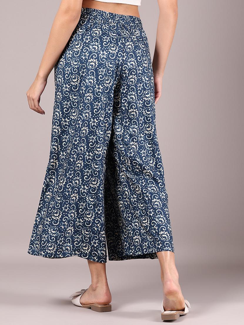 women printed mid rise flared palazzo - 21873320 - Standard Image - 4