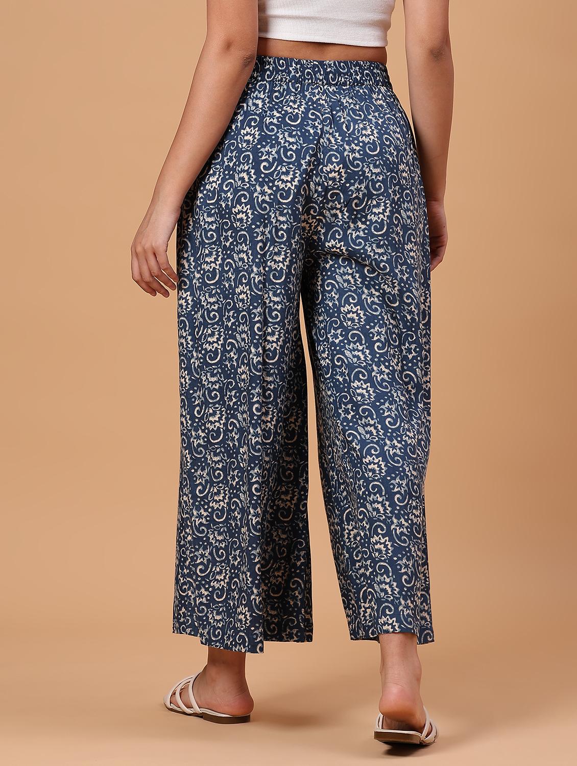 women printed mid rise flared palazzo - 21873320 - Standard Image - 4