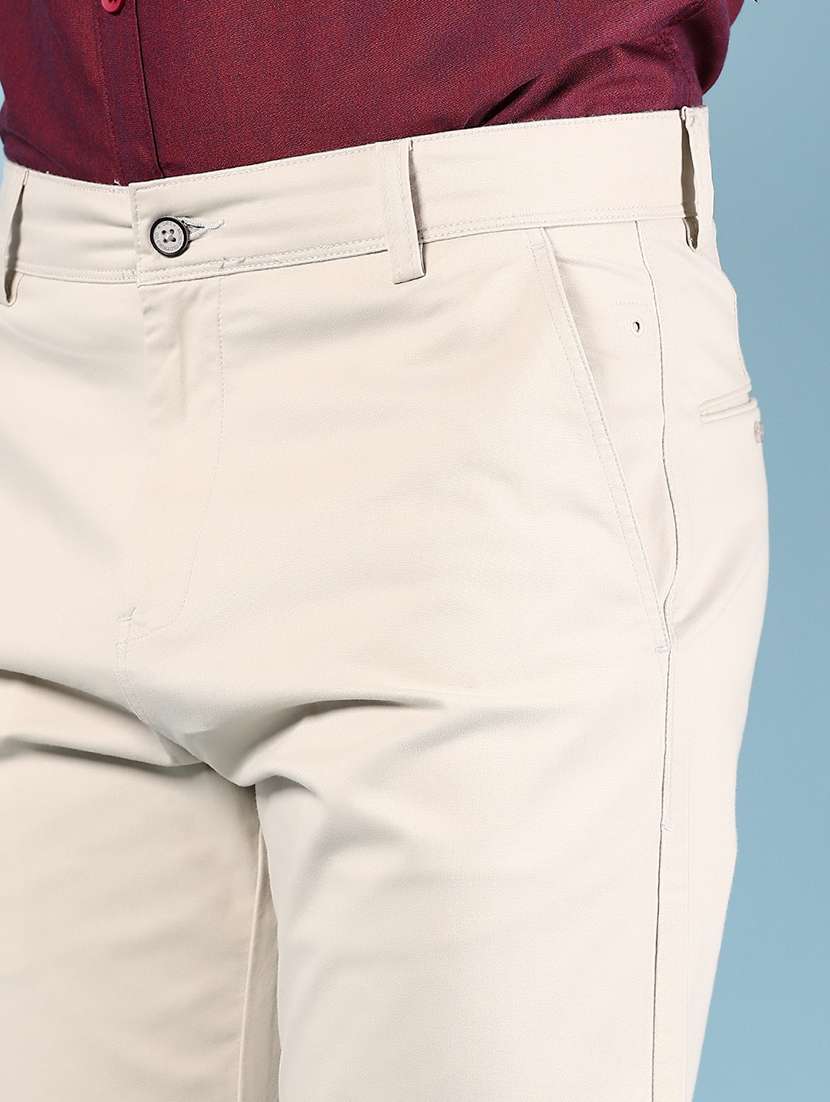 men solid md rise casual chinos  - 21873364 -  Standard Image - 4