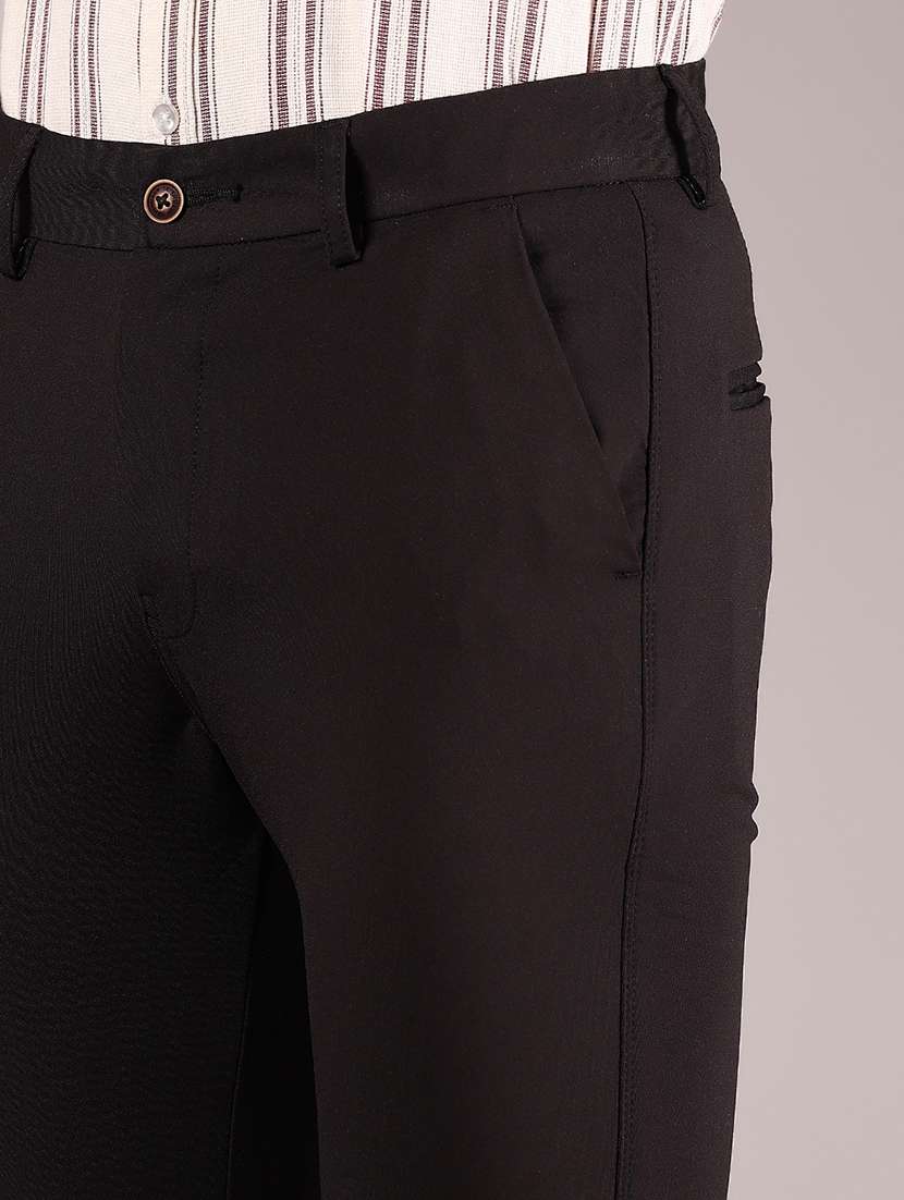 men solid md rise casual chinos - 21873387 - Standard Image - 4