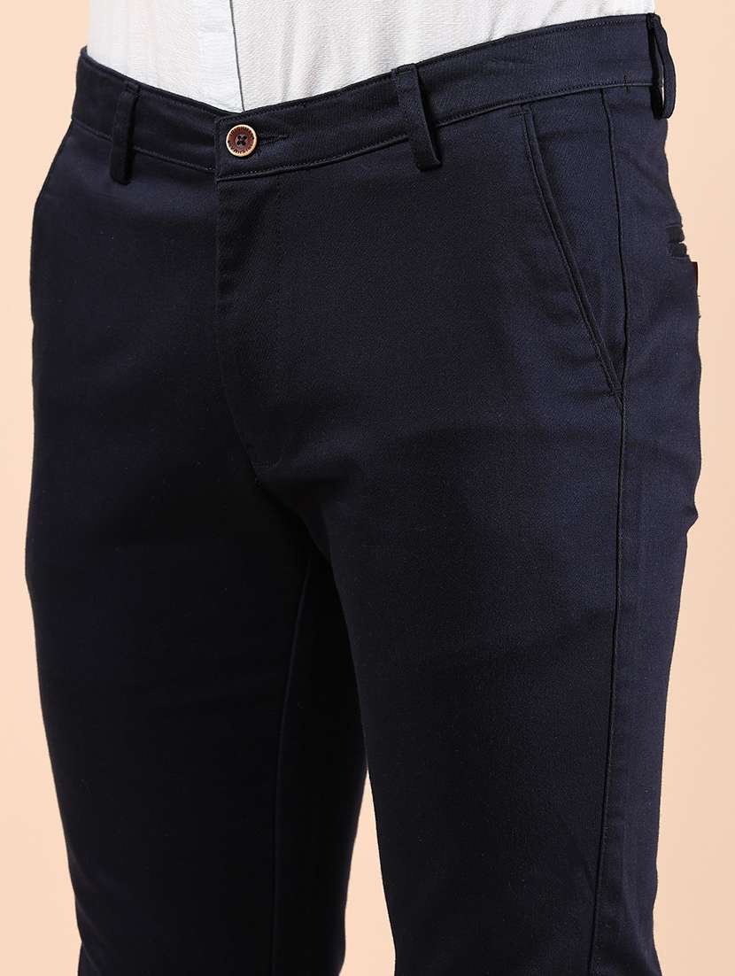 men solid md rise casual chinos - 21873388 - Standard Image - 4