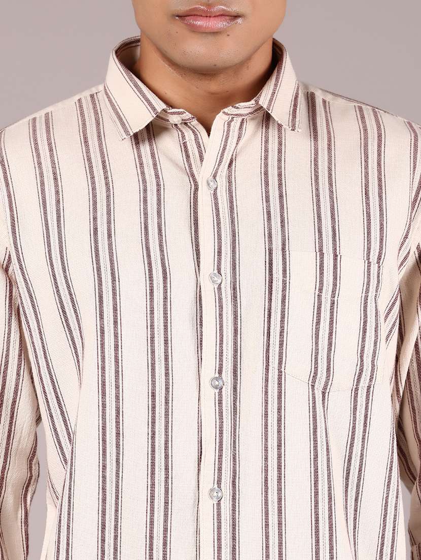 men striped long sleeve regular fit casual shirt - 21873438 -  Standard Image - 4