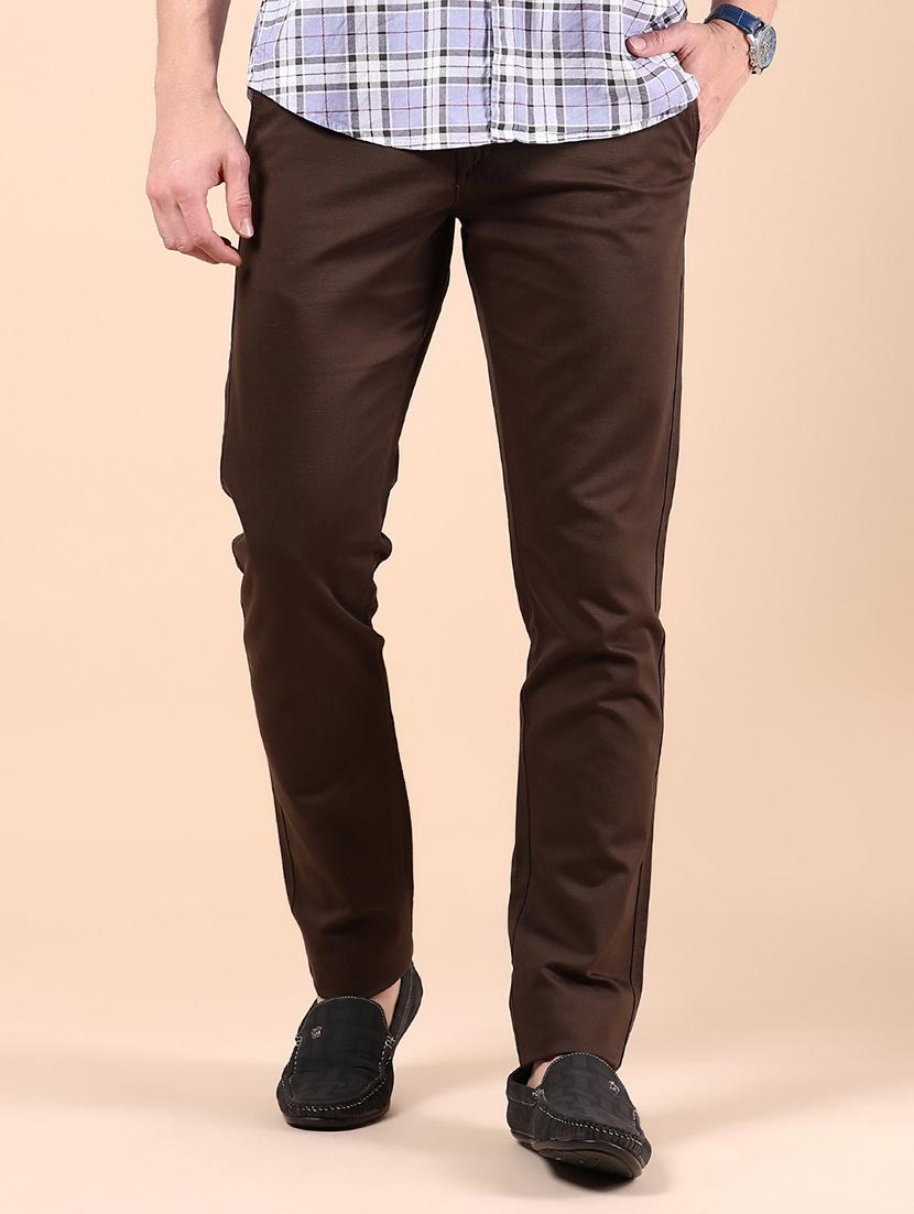 men solid md rise casual chinos - 21873441 - Standard Image - 1