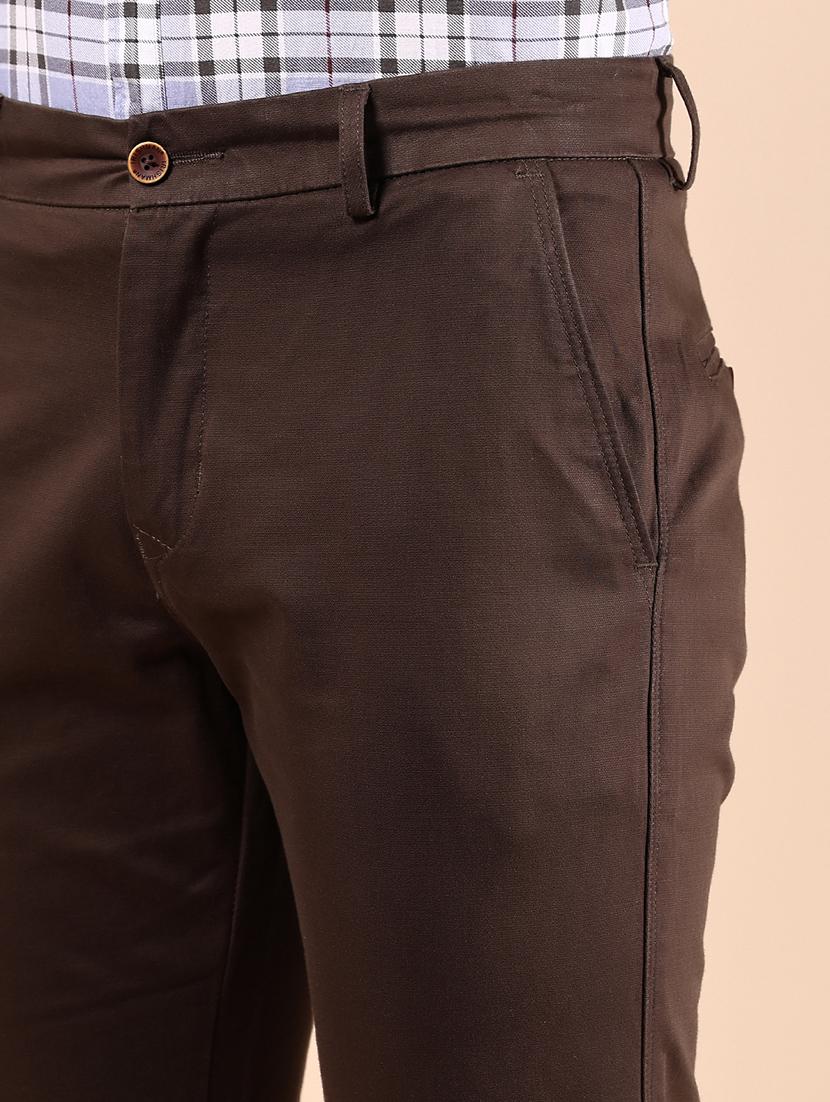men solid md rise casual chinos - 21873441 - Standard Image - 4