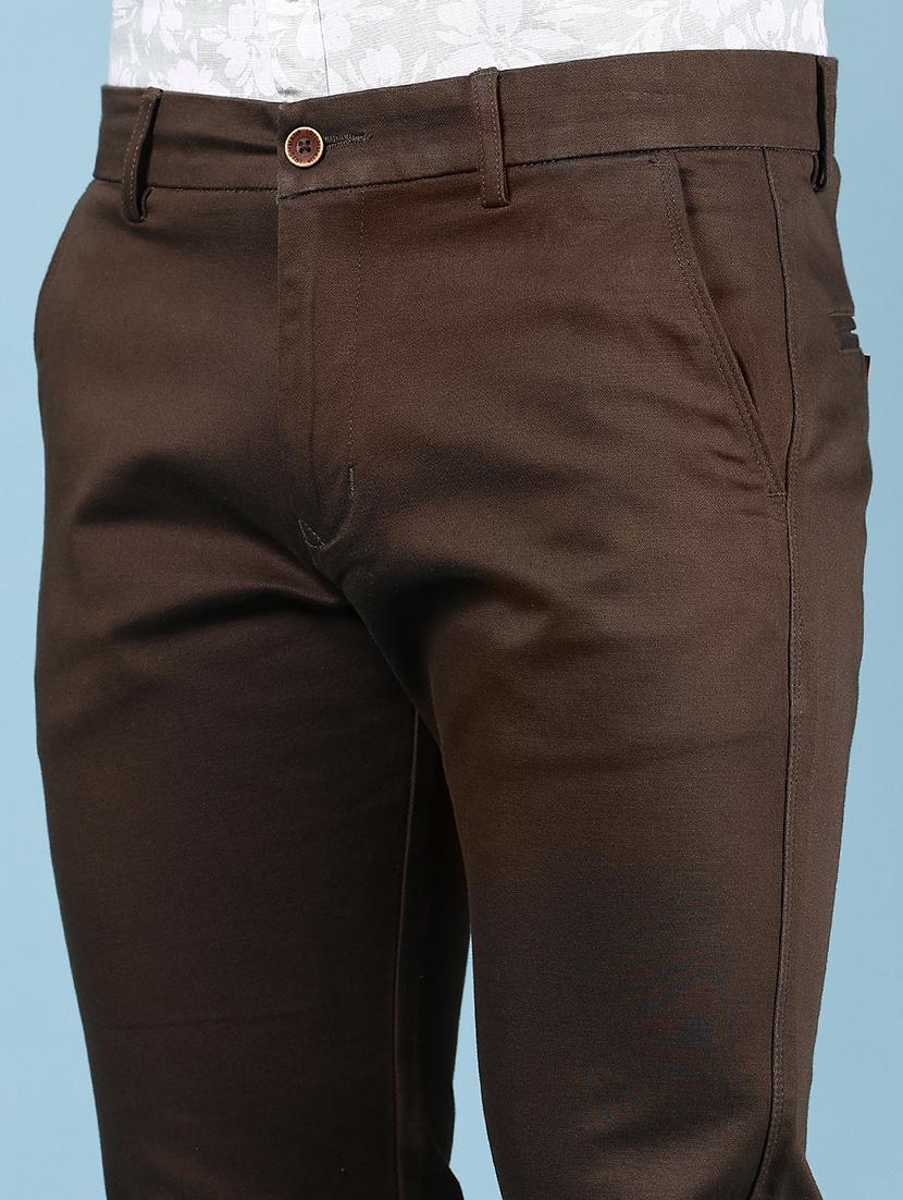 men solid md rise casual chinos - 21873442 - Standard Image - 4