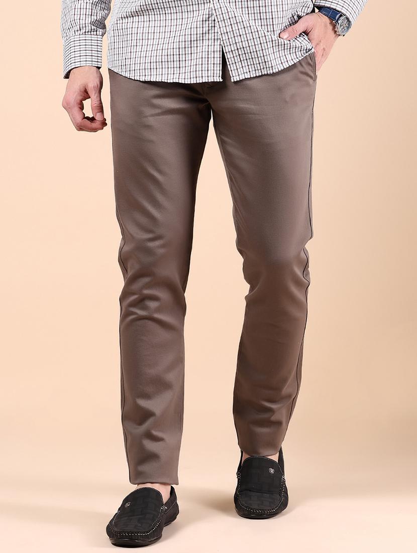 men solid md rise casual chinos  - 21873445 -  Standard Image - 1