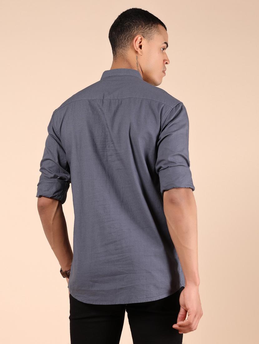 men solid mandarin neck short kurta - 21873458 - Standard Image - 4