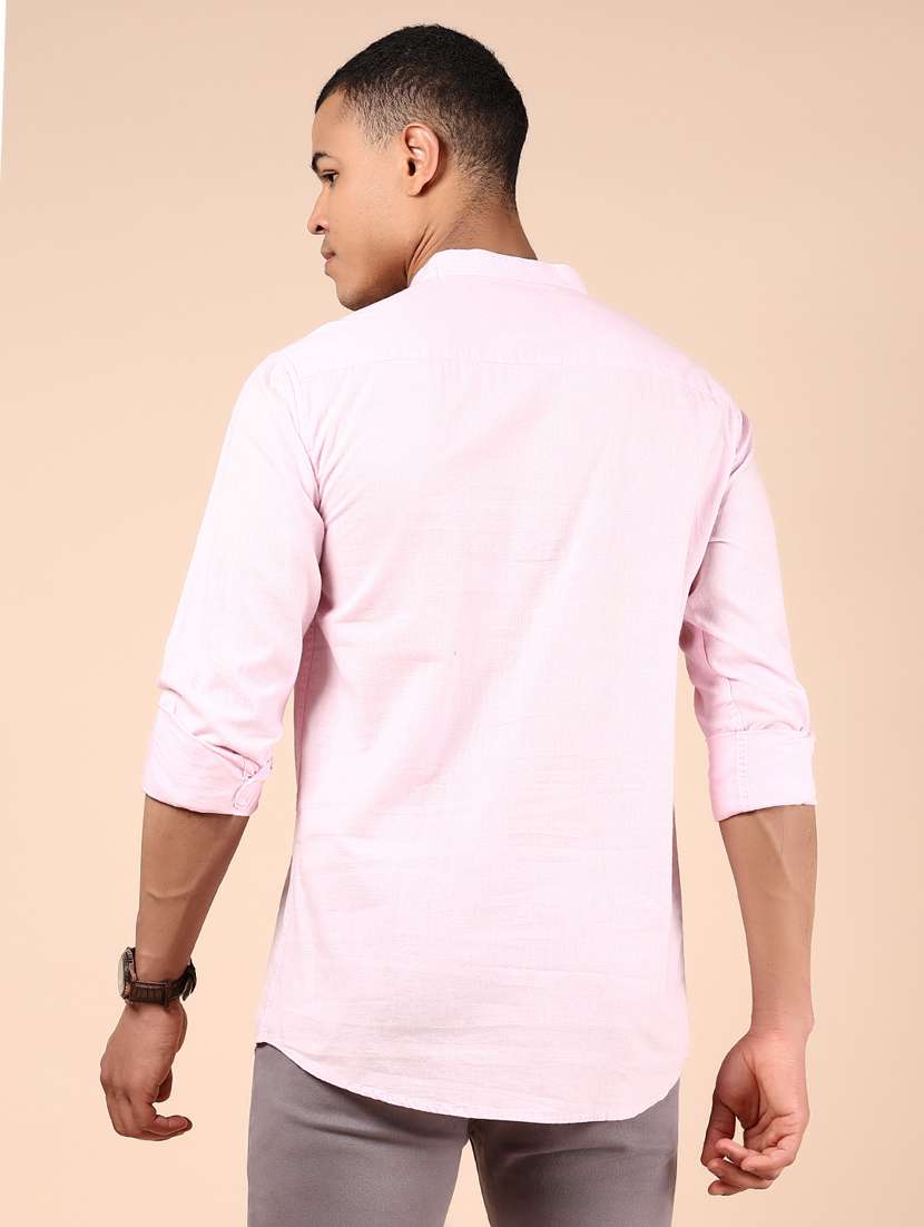 men solid mandarin neck short kurta - 21873460 -  Standard Image - 4