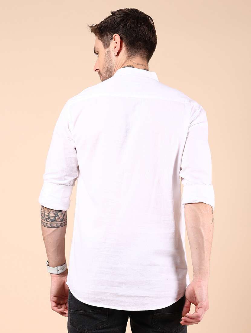 men solid mandarin neck short kurta - 21873461 -  Standard Image - 4