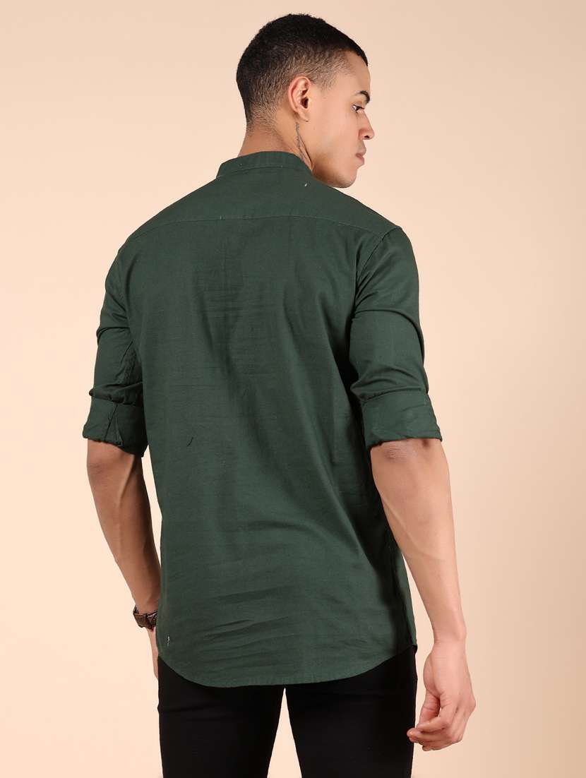 men solid mandarin neck short kurta - 21873464 -  Standard Image - 4