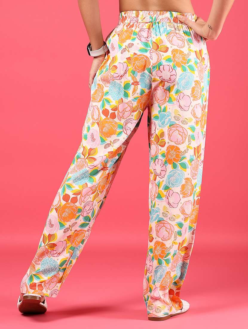 women printed mid rise full length trouser - 21873465 -  Standard Image - 1