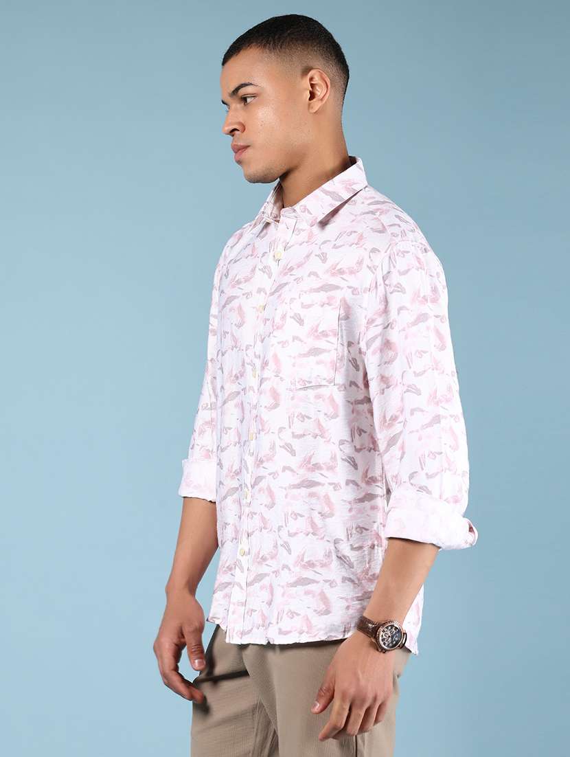 men printed long sleeve regular fit casual shirt - 21873473 -  Standard Image - 1