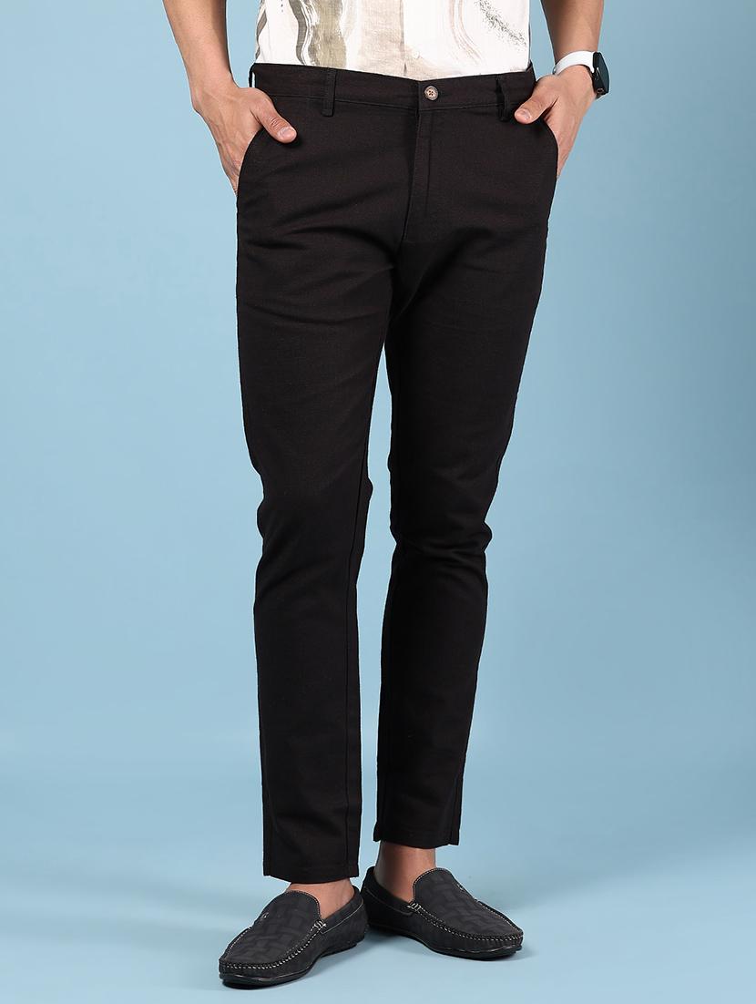 men solid md rise casual chinos - 21873486 - Zoom Image - 0