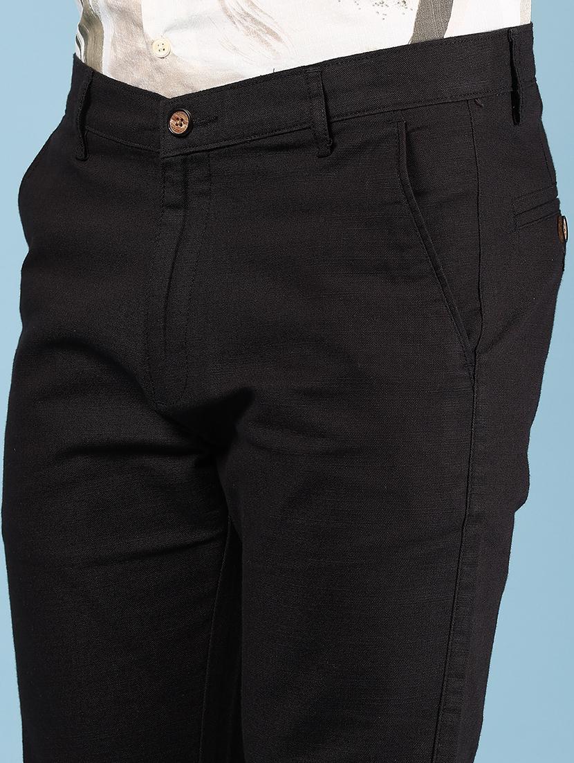 men solid md rise casual chinos - 21873486 - Standard Image - 4