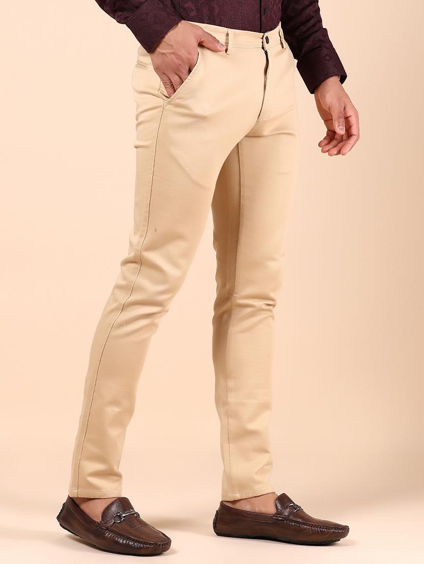 men solid md rise casual chinos - 21873515 - Standard Image - 1