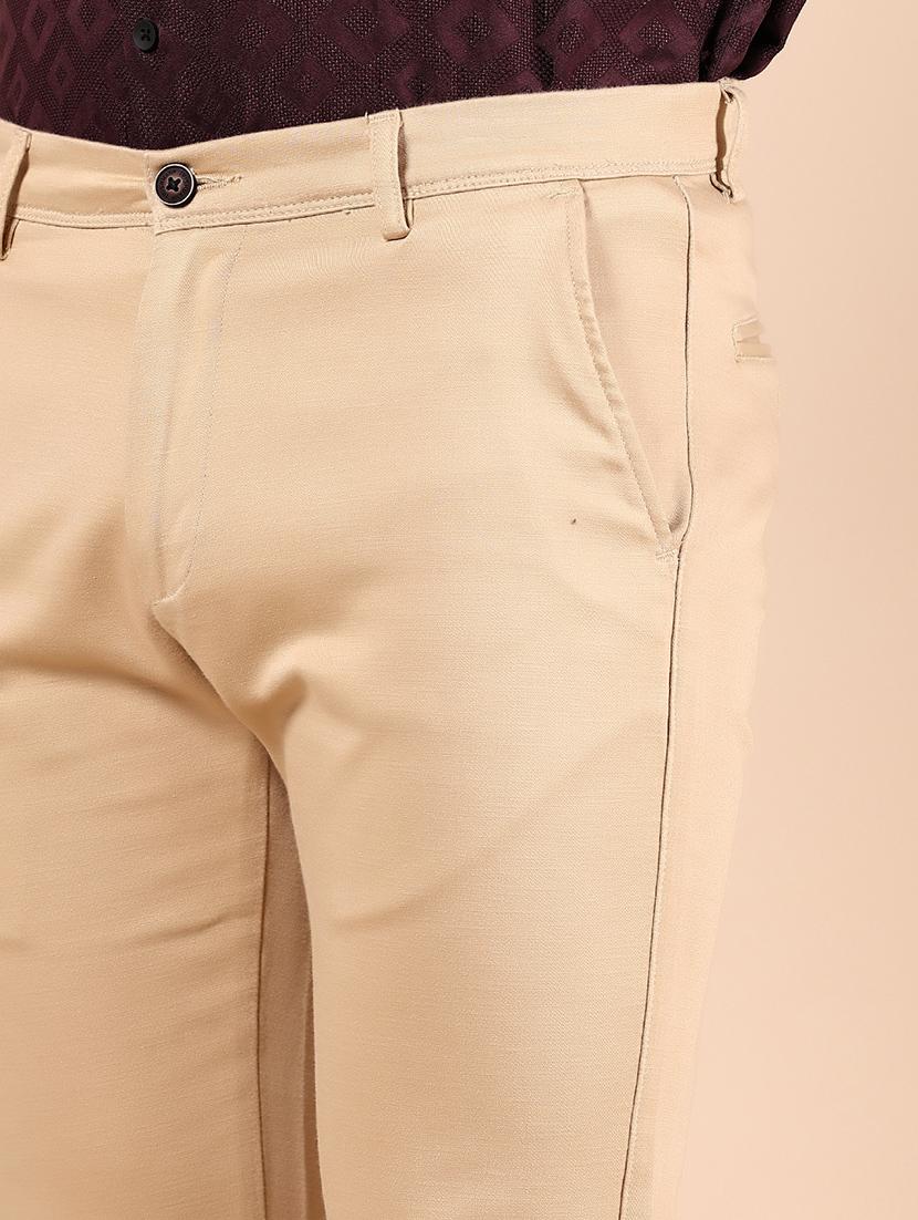 men solid md rise casual chinos - 21873515 - Standard Image - 4