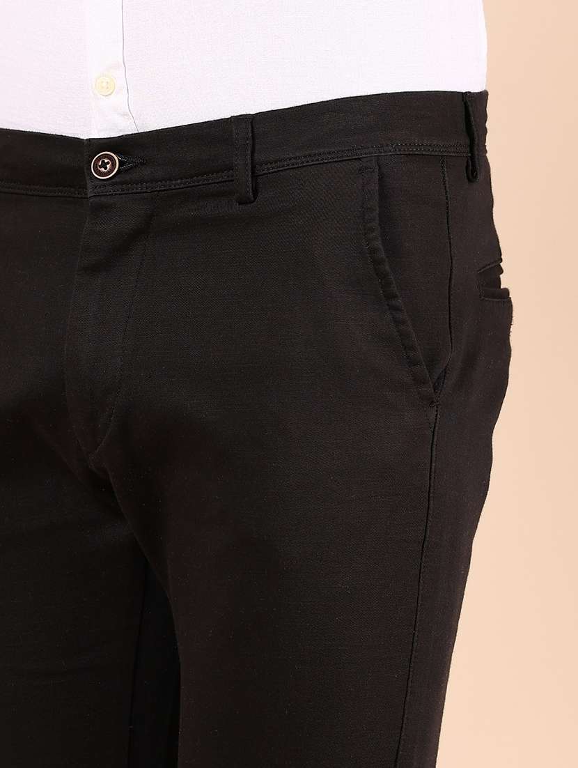 men solid md rise casual chinos - 21873516 - Standard Image - 4