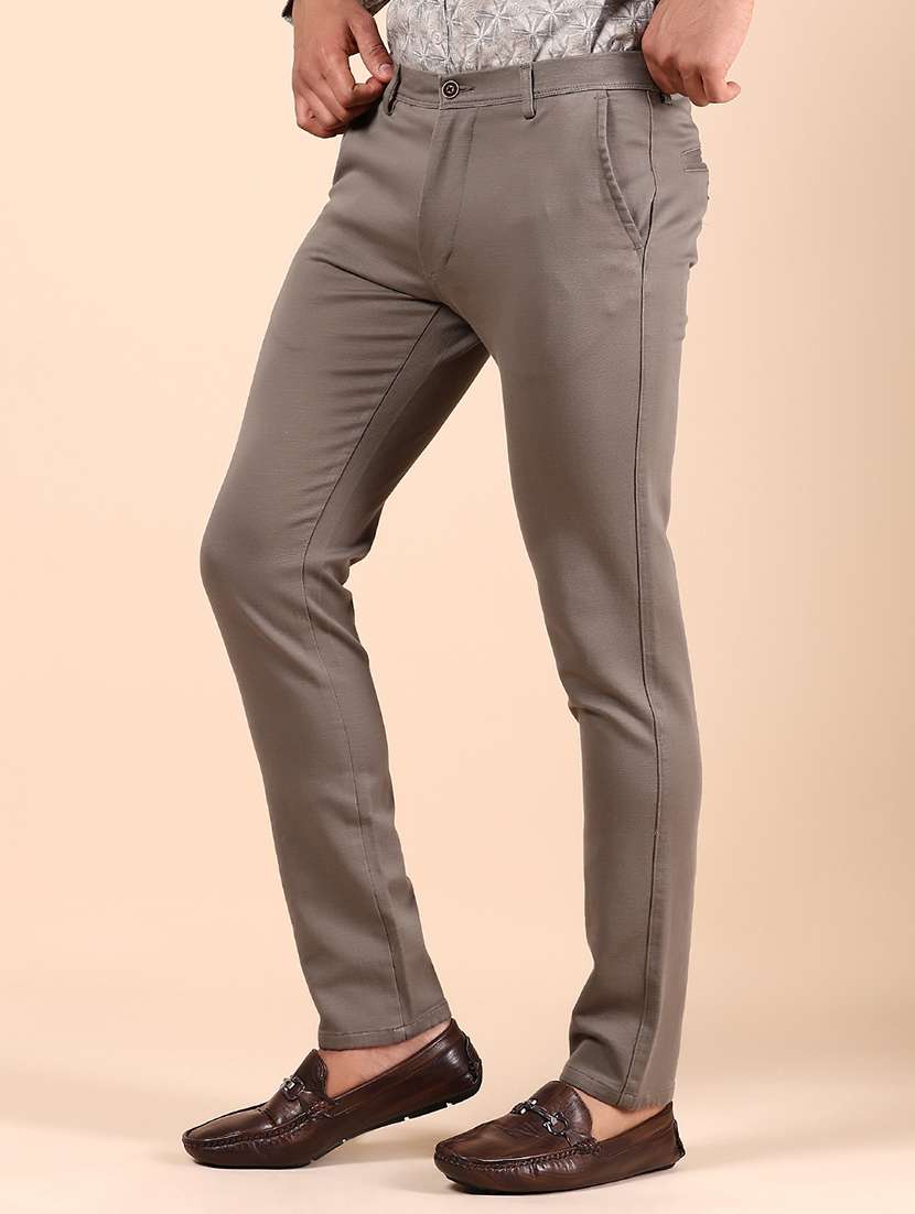 men solid mid rise casual chinos - 21873517 -  Standard Image - 1