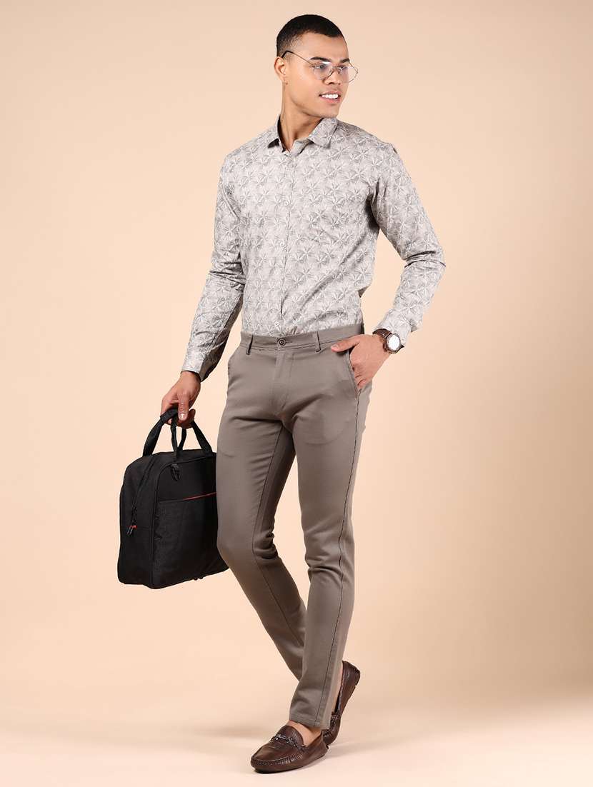 men solid mid rise casual chinos - 21873517 -  Standard Image - 4