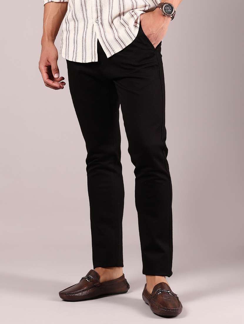 men solid md rise casual chinos  - 21873518 -  Standard Image - 1