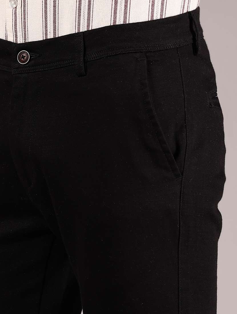 men solid md rise casual chinos  - 21873518 -  Standard Image - 4