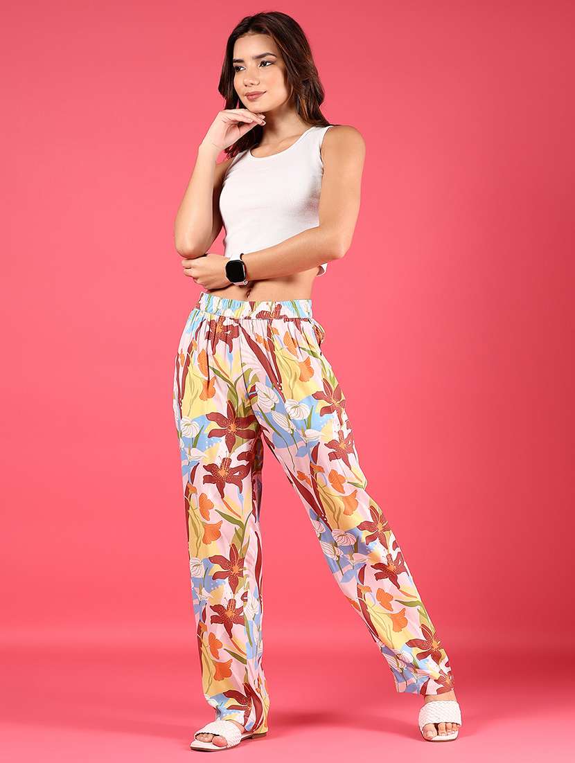 women printed mid rise full length trouser - 21873530 -  Standard Image - 6