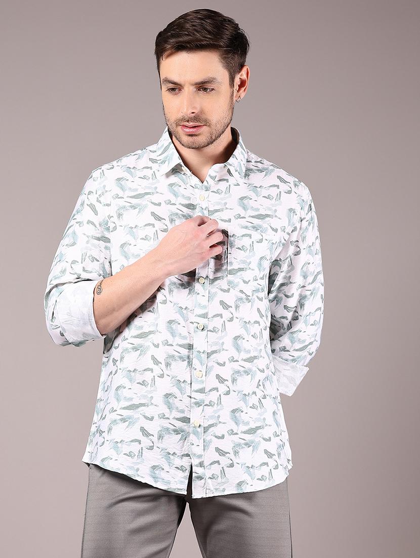 men printed long sleeve regular fit casual shirt - 21873537 - Standard Image - 1