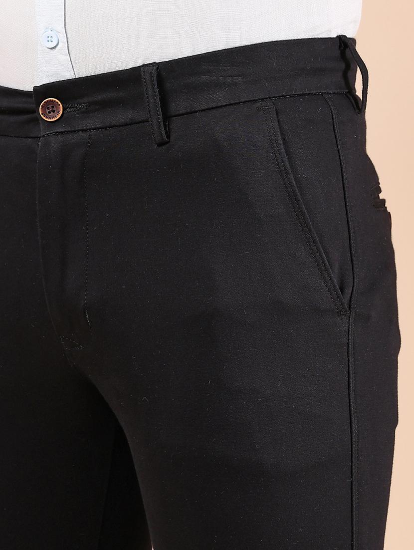 men solid md rise casual chinos - 21873541 - Standard Image - 4