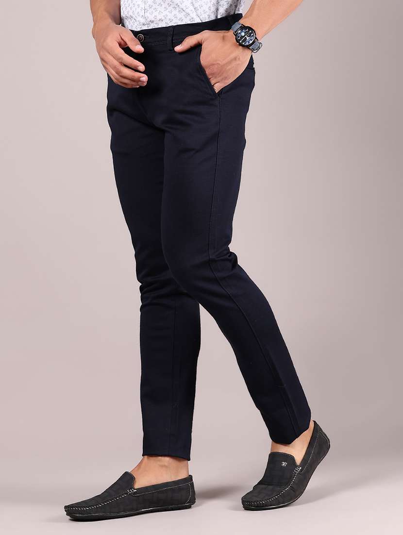 men solid md rise casual chinos  - 21873572 -  Standard Image - 1