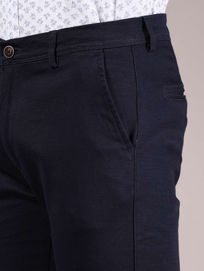 men solid md rise casual chinos  - 21873572 -  Standard Image - 4