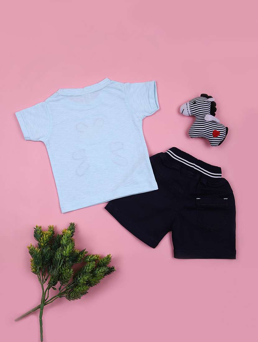 boys printed t-shirt & shorts casual wear set - 21873579 -  Standard Image - 1