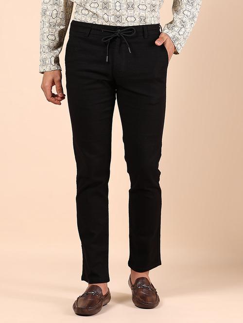 men solid md rise flat front casual chinos  - 21873591 -  Standard Image - 0