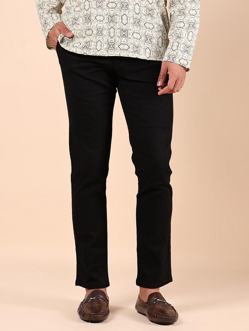 men solid md rise flat front casual chinos - 21873591 - Standard Image - 1