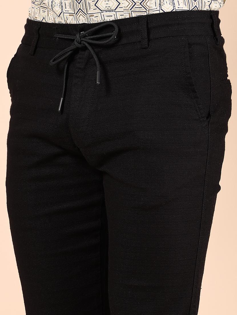 men solid md rise flat front casual chinos - 21873591 - Standard Image - 4