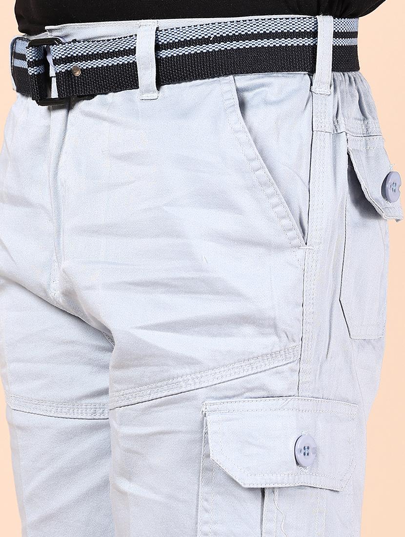boys solid mid rise cargo three fourth - 21873658 - Standard Image - 4